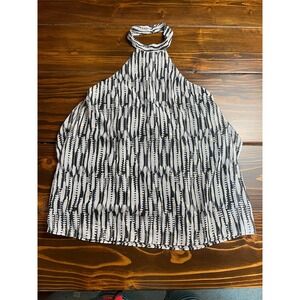 Express Halter Top, Women's, Size Small, Black White Gold, Sleeveless, RN#55285